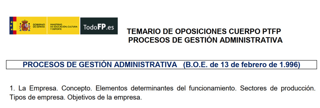 TEMARIO PGA